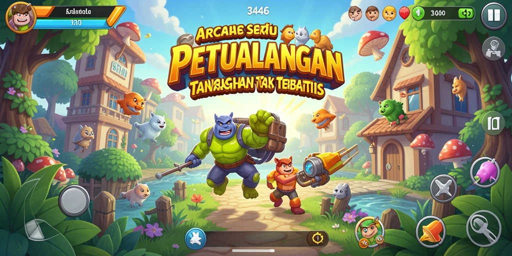 Tampilan menarik dari gameplay 3446 dalam suasana Arcade yang seru.