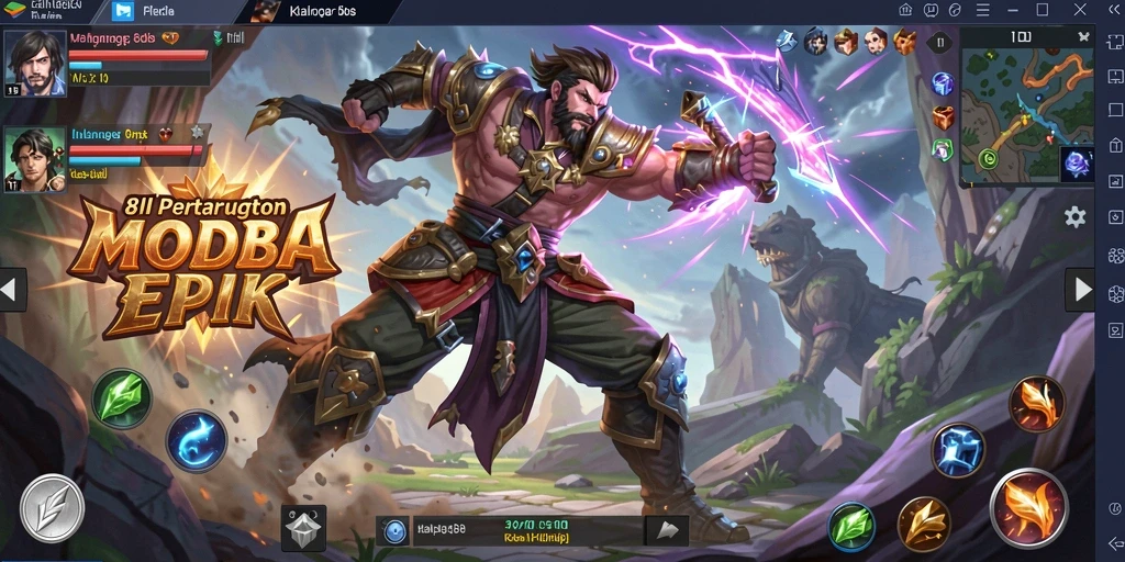 Tampilan aksi seru dalam gameplay MOBA 8II.