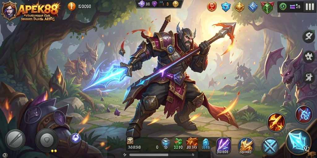 Screenshot gameplay APEK88 menampilkan aksi seru dalam pertempuran ARPG.