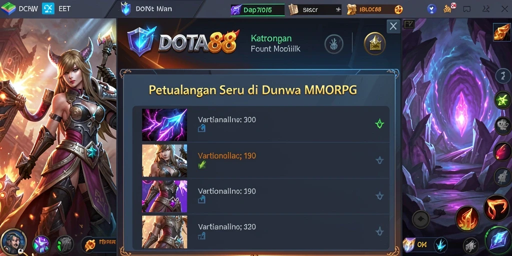 Screenshot DOTA88 menampilkan aksi seru dalam pertempuran MMORPG.
