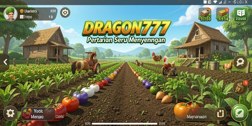 Tampilan gameplay menarik dari DRAGON777 dengan aktivitas pertanian.
