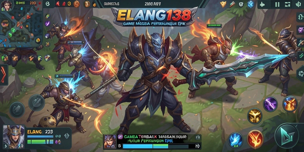 Gameplay seru di ELANG138 dengan pertempuran MOBA intens.