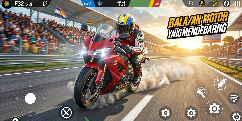 Tampilan action-packed dari balapan motor di F32.