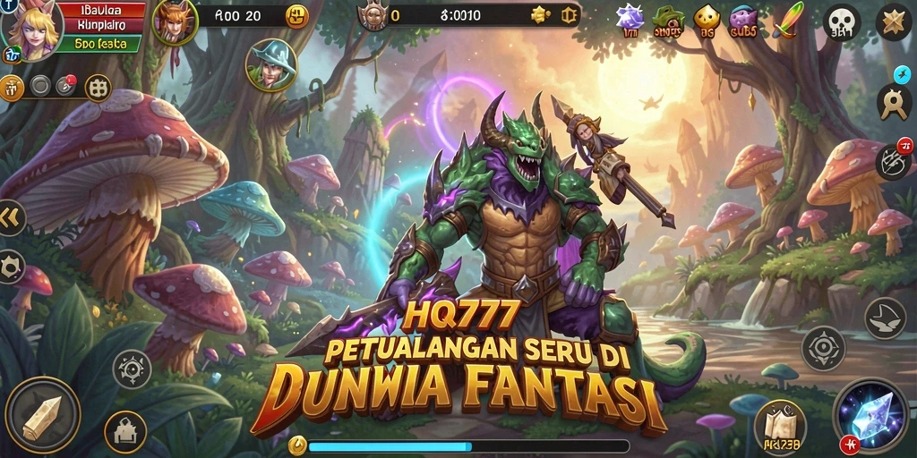Tangkapan layar utama HQ777 menampilkan aksi gameplay petualangan yang seru.
