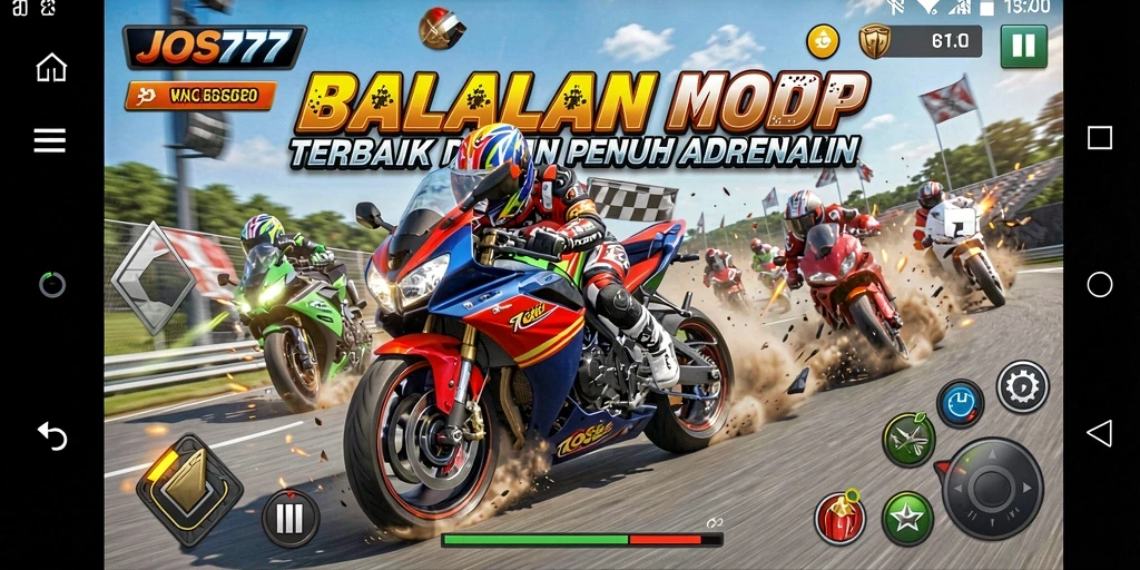 Gameplay mendebarkan dengan balapan motor yang penuh kecepatan.