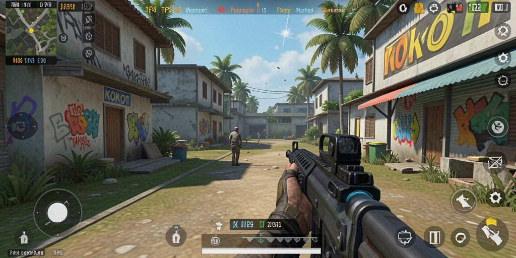 Screenshot gameplay KOKO11 menampilkan aksi seru dalam permainan TPS.