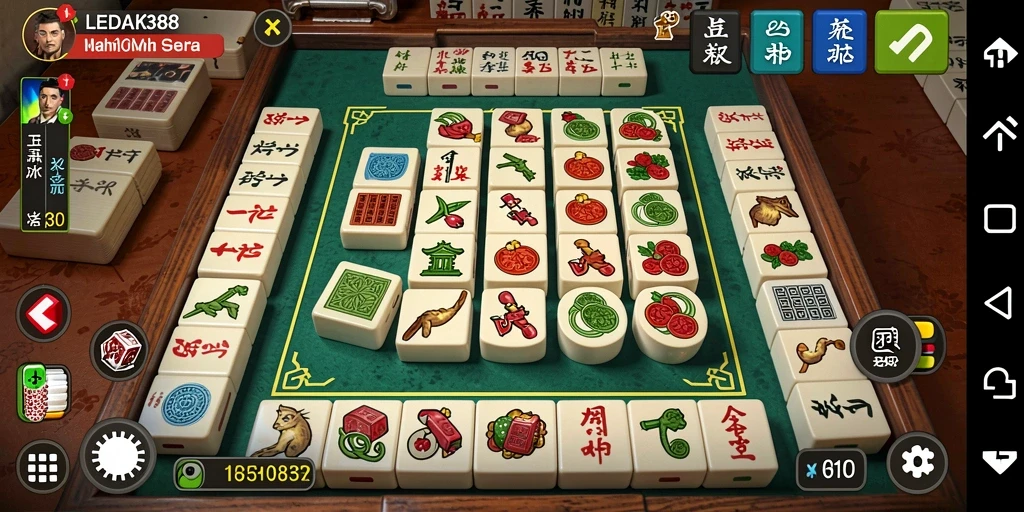 Screenshot LEDAK388 menampilkan gameplay Mahjong yang seru dan menantang.