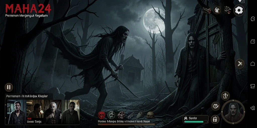 Tampilan gameplay horor yang penuh ketegangan dan misteri.