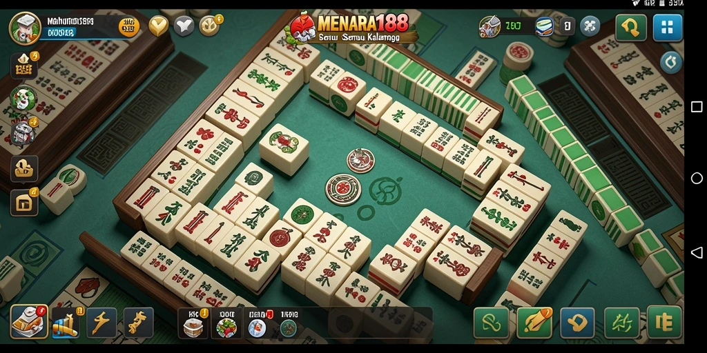 Tampilan menarik dari gameplay Mahjong di MENARA188.