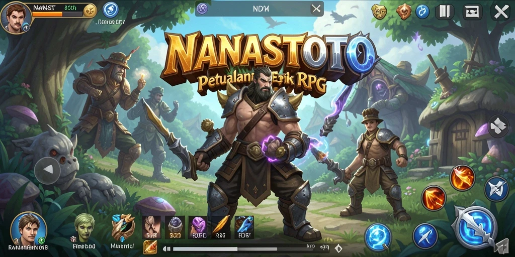 Tampilan menangkap aksi seru dalam gameplay RPG NANASTOTO.