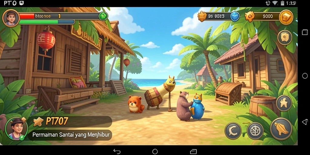 Tampilan gameplay seru dan penuh warna dalam PT707.