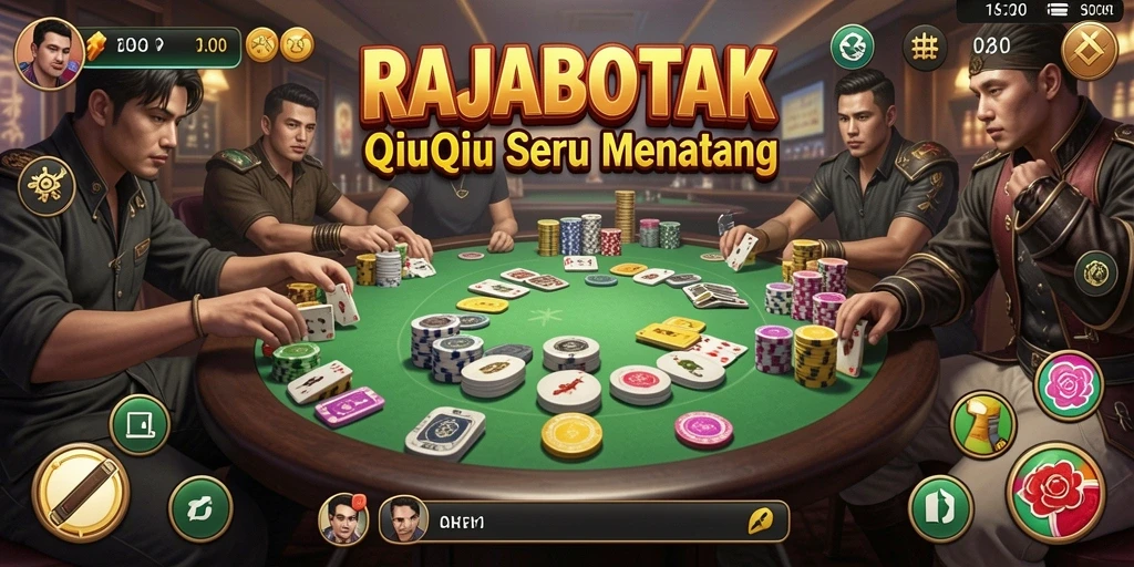 Tampilan gameplay seru RAJABOTAK dalam aksi QiuQiu.