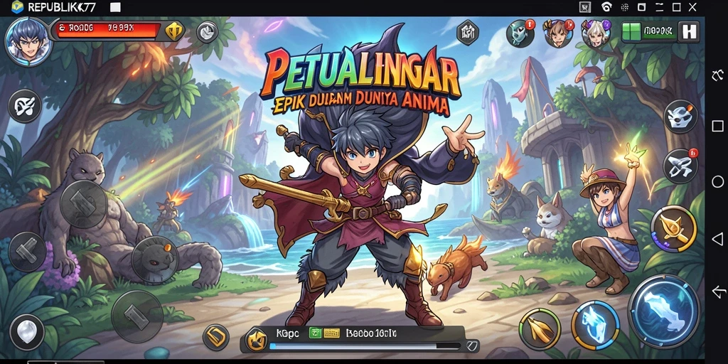 Tampilan gameplay menarik dan penuh aksi dalam REPUBLIK77.