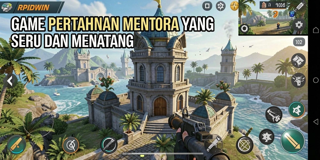Tampilan menarik dari gameplay RPIDWIN dalam pertahanan menara.