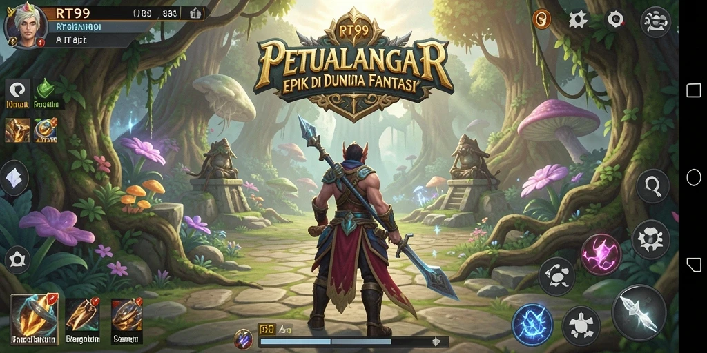 Tampilan gameplay seru dalam petualangan fantastis RT99.