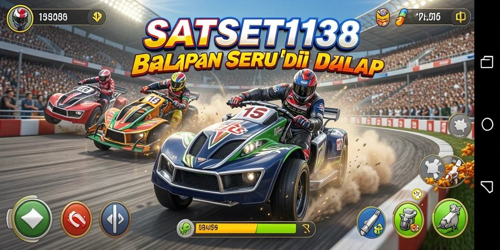 Tampilan seru dari gameplay balapan di SATSET138.