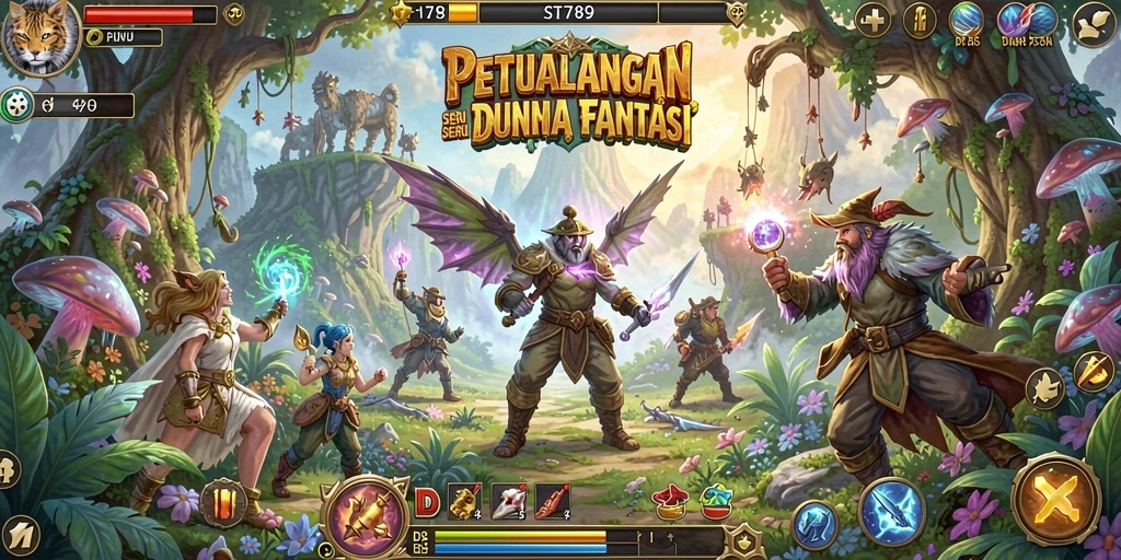 Screenshot menunjukkan aksi seru dalam permainan petualangan ST789.