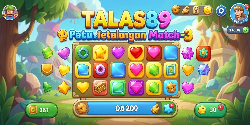 Tampilan gameplay menarik dari TALAS89 dengan match-3 yang seru.
