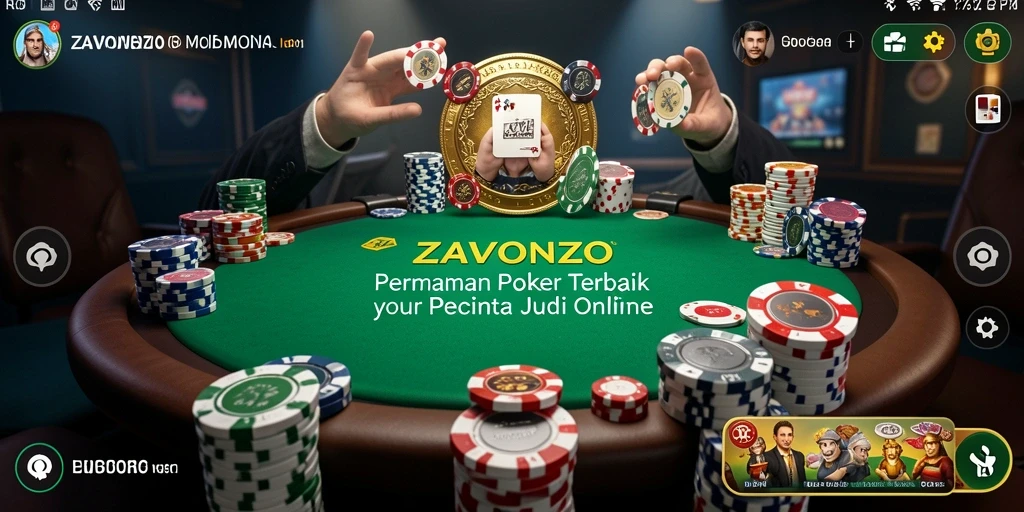 Tampilan gameplay Poker yang seru dan interaktif di ZAVONZO.